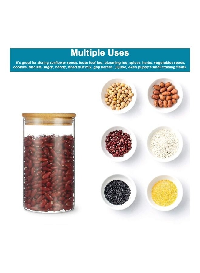 3 Piece Glass Food Container Set With Airtight Bamboo Lid Clear 750ml - Image 3